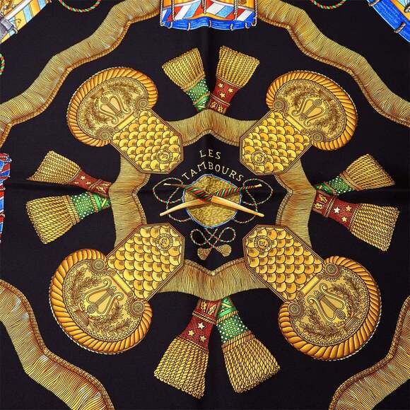 HERMES Authentic Black Silk Scarf - Picture 2 of 11